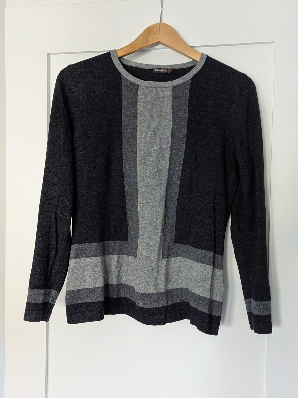 J. McLaughlin Geometric Colorblock Crewneck Sweater | Size S